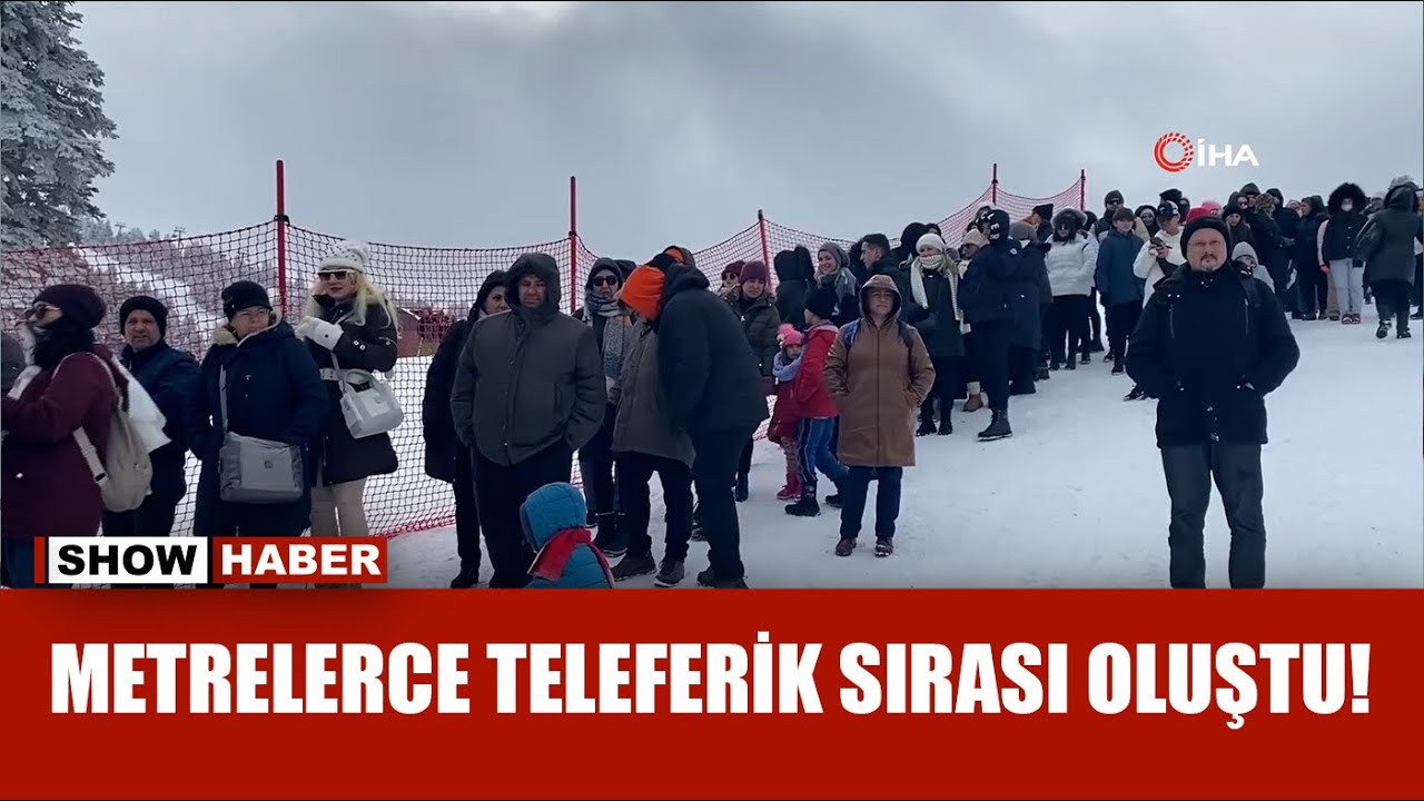 Uludağ'da teleferik ve telesiyej önünde metrelerce kuyruk oluştu!