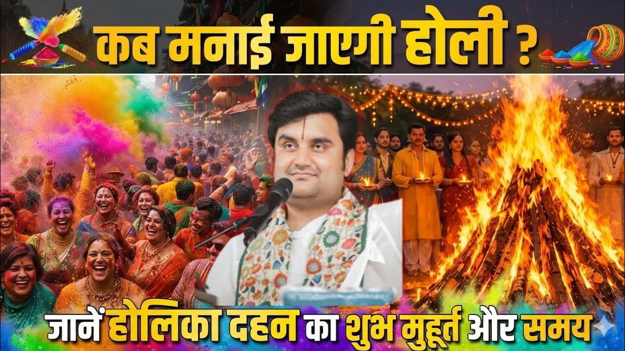 कब मनाई जाएगी होली? जाने होलिका दहन का शुभ मुहूर्त और समय महाराज जी अपने श्री मुख से बाते बताई