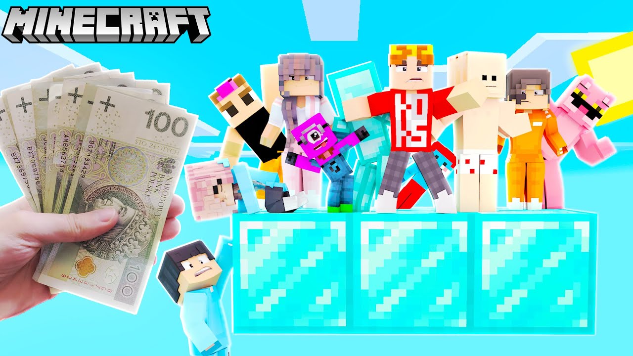 KTO OSTATNI ZOSTANIE NA DIAMENTOWEJ PLATFORMIE WYGRYWA 1000 ZŁOTYCH! - MINECRAFT CHALLENGE