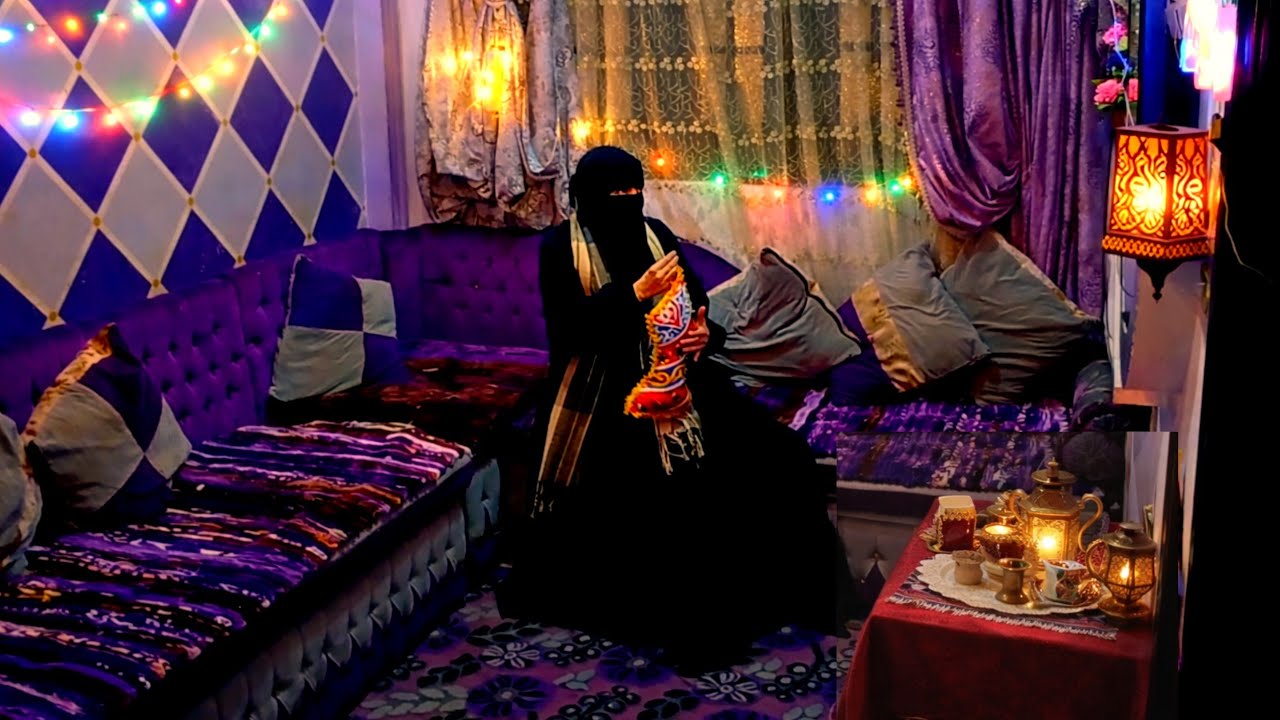 وأخيرا جوله ف الشقه كلها بعد تغيير الركنه للمره التانيه بالفرش الجديد وزينة رمضان🎊