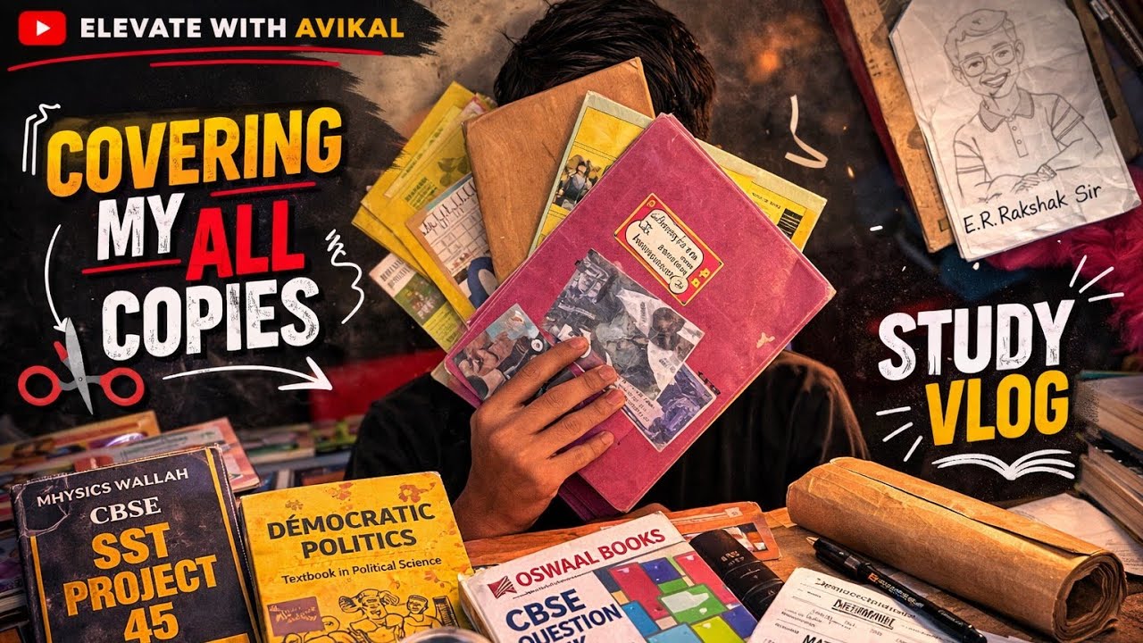 COVERING MY ALL CLASS 10 COPIES TODAY 📚✂️🔥 | STUDY VLOG BEGINS 🚀✨ | ELEVATE WITH AVIKAL