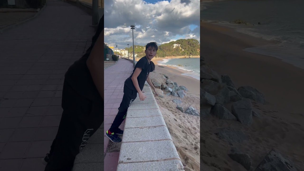 Fondo a la arena de la playa 🌞 #soysergi #vivetussue&ntilde;os #youtubeshorts #parkour #saltos