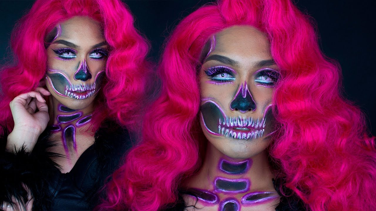 Neon Liner Skull Makeup Tutorial
