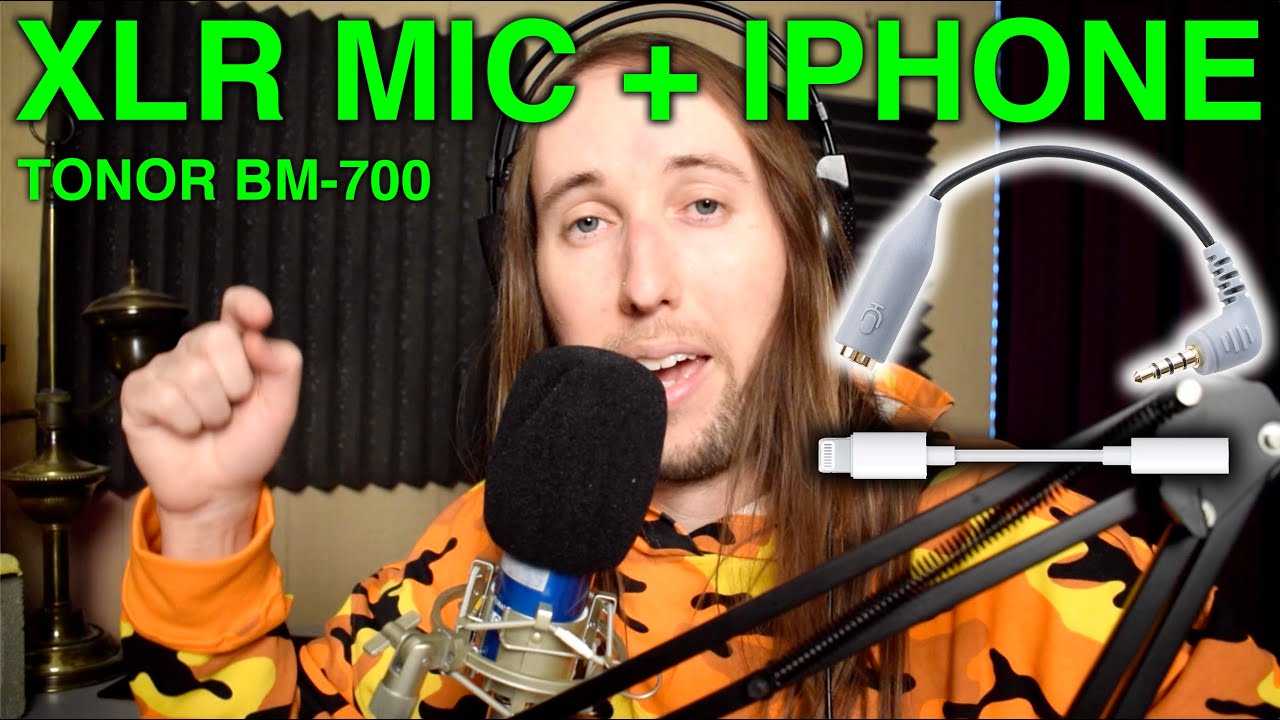 How To Use TONOR Pro Condenser Microphone With iPhone or Smartphone XLR to 3.5mm BM-700