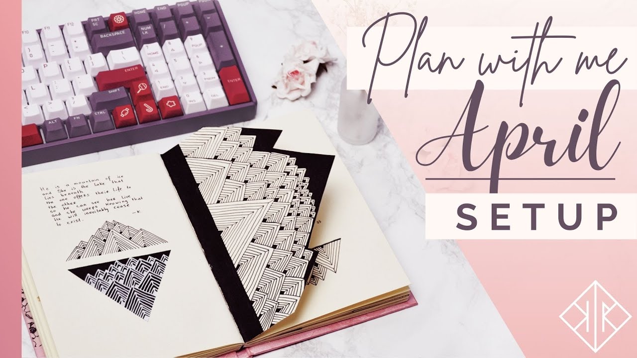 April Bullet Journal Setup 2021 | minimal | simple abstract mountains | Plan With Me | Studio Karah