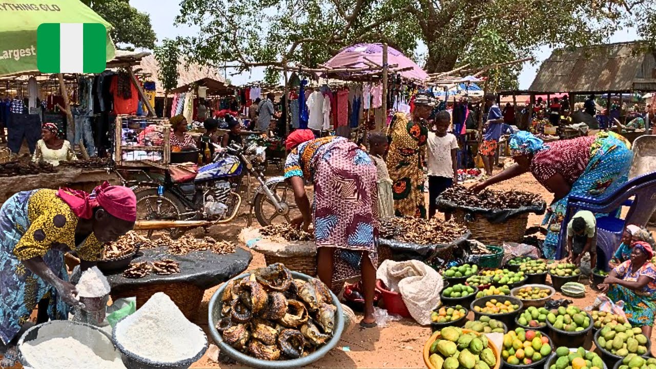Rural African Market Day in Karmo Nigeria 🇳🇬 West Africa.  $13 Monthly Food Shopping in Nigeria
