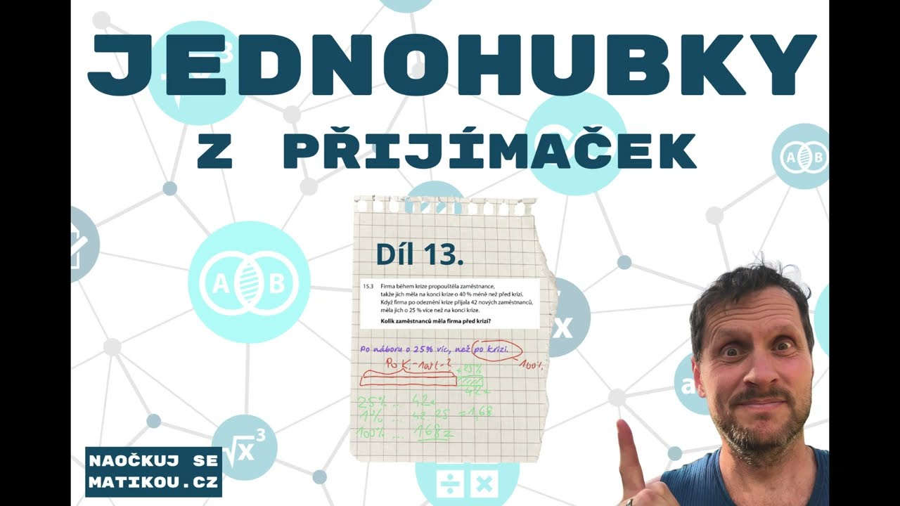 Jednohubky z přijímaček, díl 13., 2023/1, úloha 15 - procenta ve firmách a na kolech