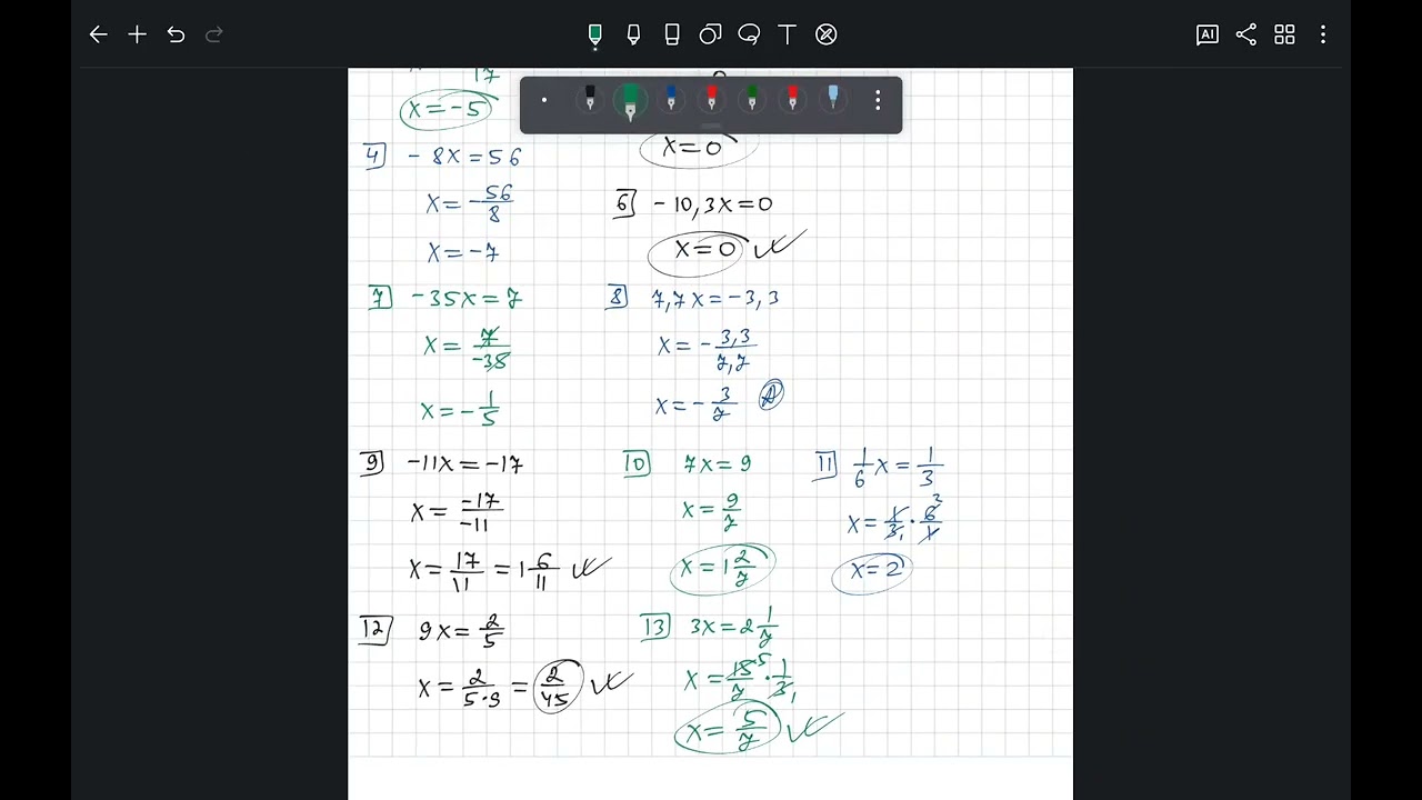 15-dars. Bir o'zgaruvchili chiziqli tenglamalar (1208-1302) | Nodirbek Math