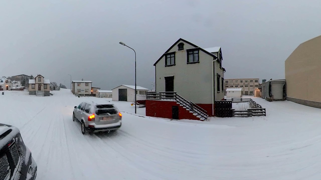 Winter drive in Holmavik, Iceland. 360 degree video.
