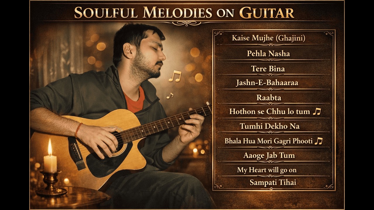 Romantic Love Mashup | Guitar Instrumental Cover – Divyansh Singh Panwar | Peaceful & Meditation