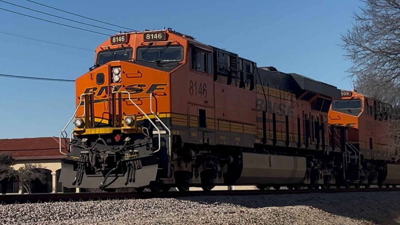 BNSF 8146 Manifest Train Valley View Ln Railroad Crossing Farmers Branch TX