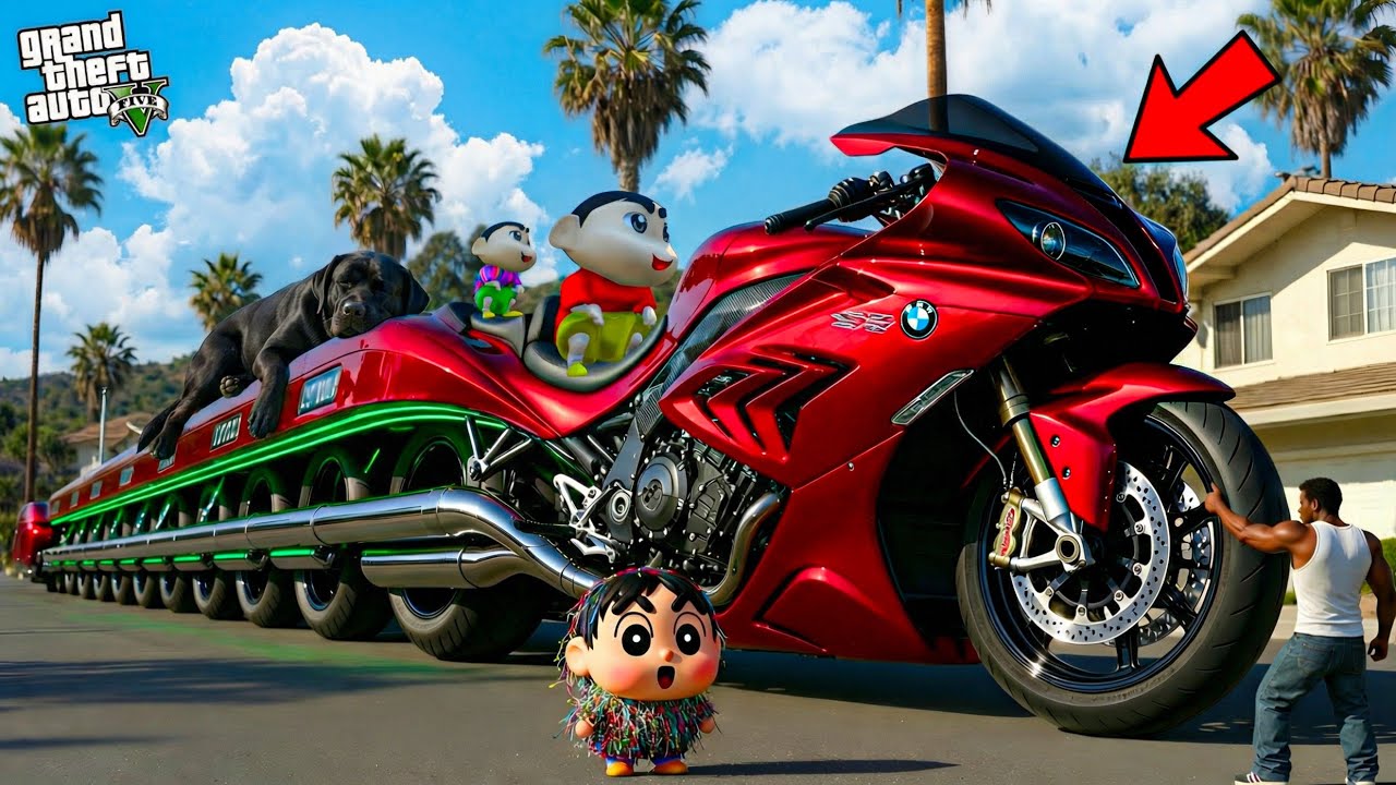 Franklin And Shinchan Make The WORLD’S LONGEST BMW Bike in GTA 5! Bangla Gameplay
