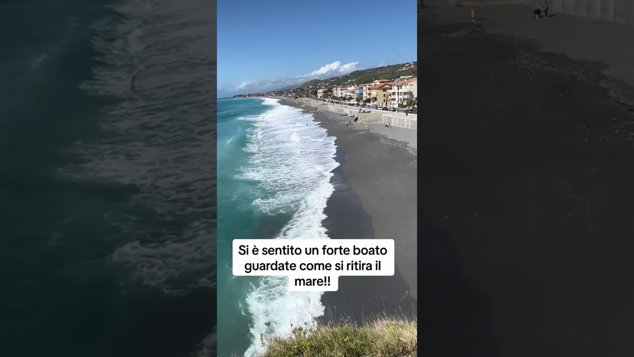 Si &egrave; sentito un forte boato guardate come si ritira il mare!!