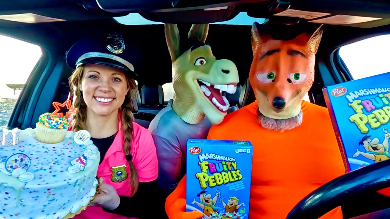 Police Surprises Donkey & Fox, With Car Ride Chase