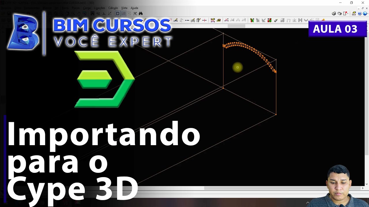 Curso de Cype 3D - Aula 03 - Importando para o Cype 3D - Galpão parabólico - BIM CURSOS