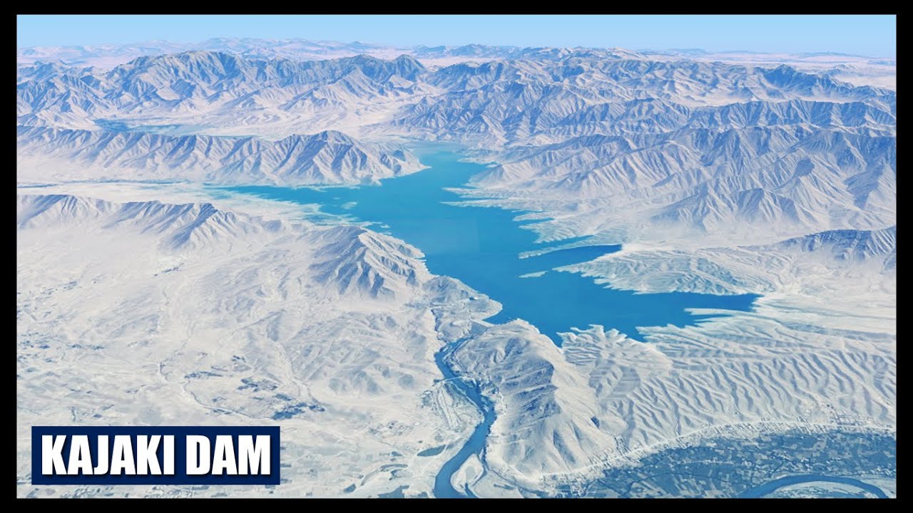 Aerial view of Kajaki Dam. Helmand Province, Afghanistan. *virtual tour
