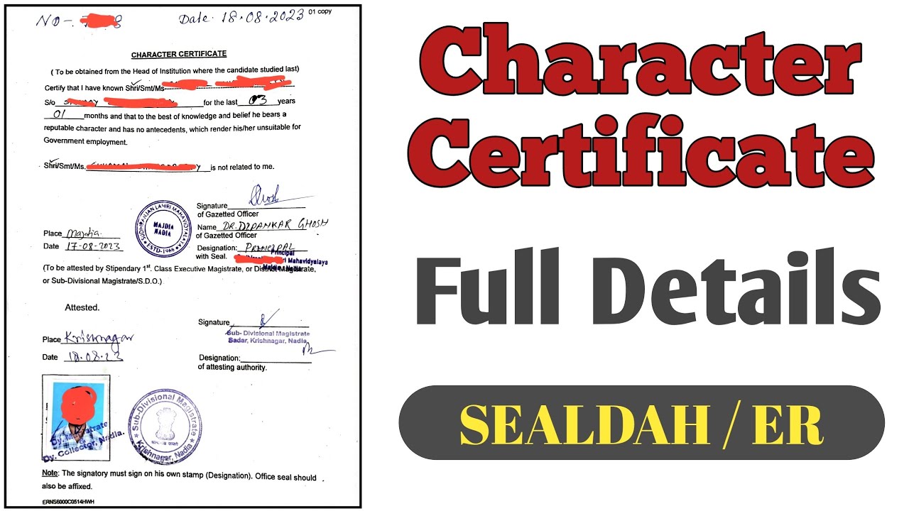 Sealdah Division Character Certificate Kaise Banaye #ER #railway #TGE @SukamalTGE
