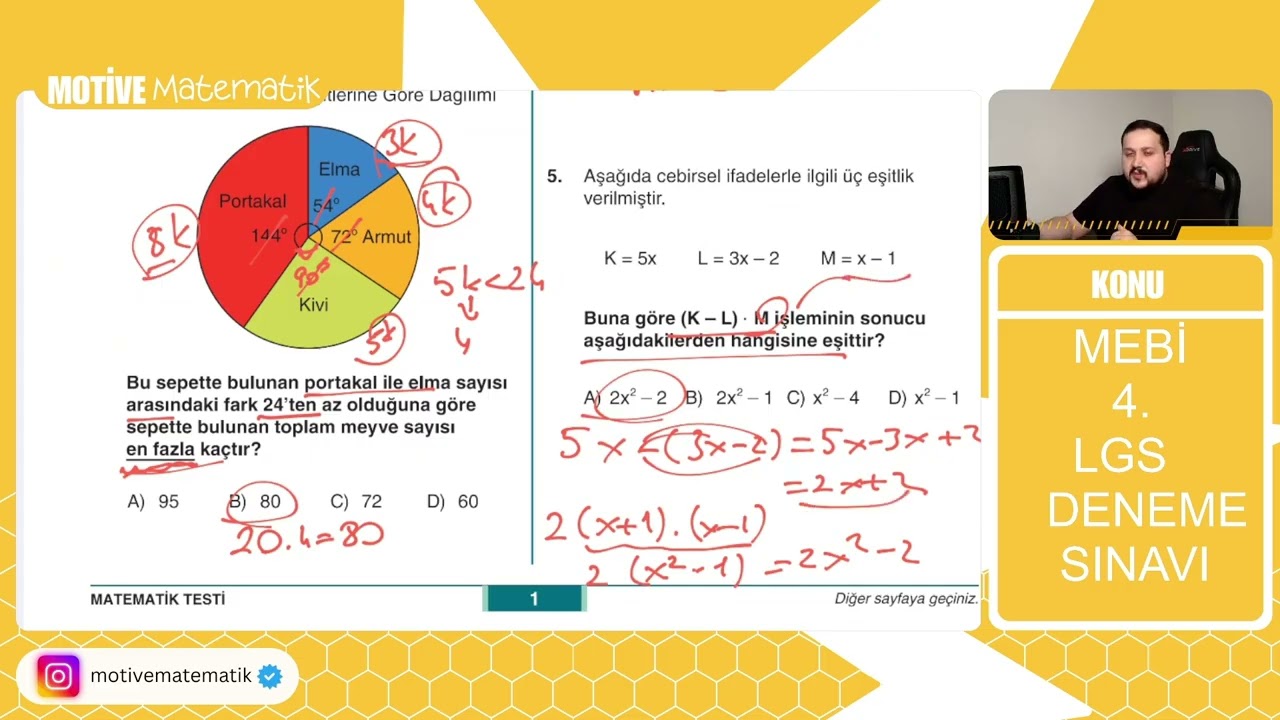 MEBİ 4. LGS DENEME SINAVI MATEMATİK SORU ÇÖZÜMLERİ