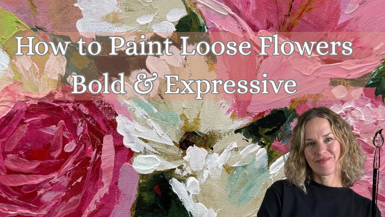 How to Paint Loose  flowers bold expressive #painting