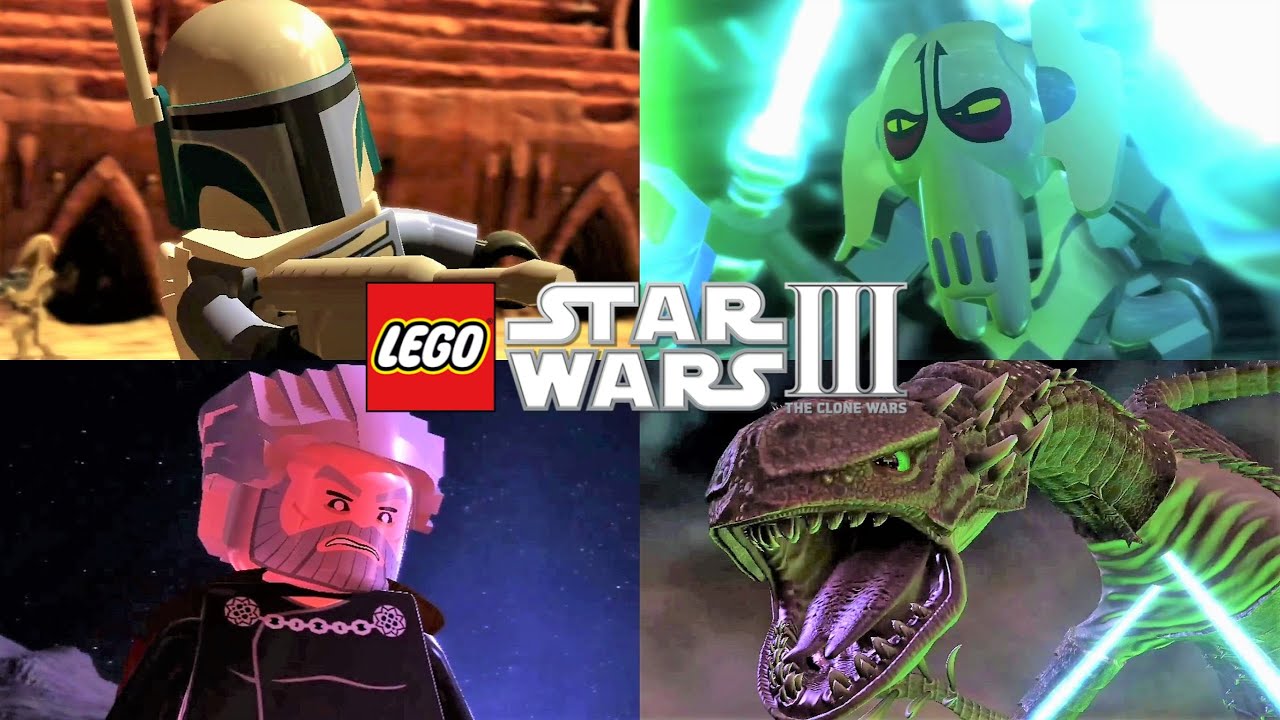 LEGO Star Wars III The Clone Wars - All Boss Fights & Ending