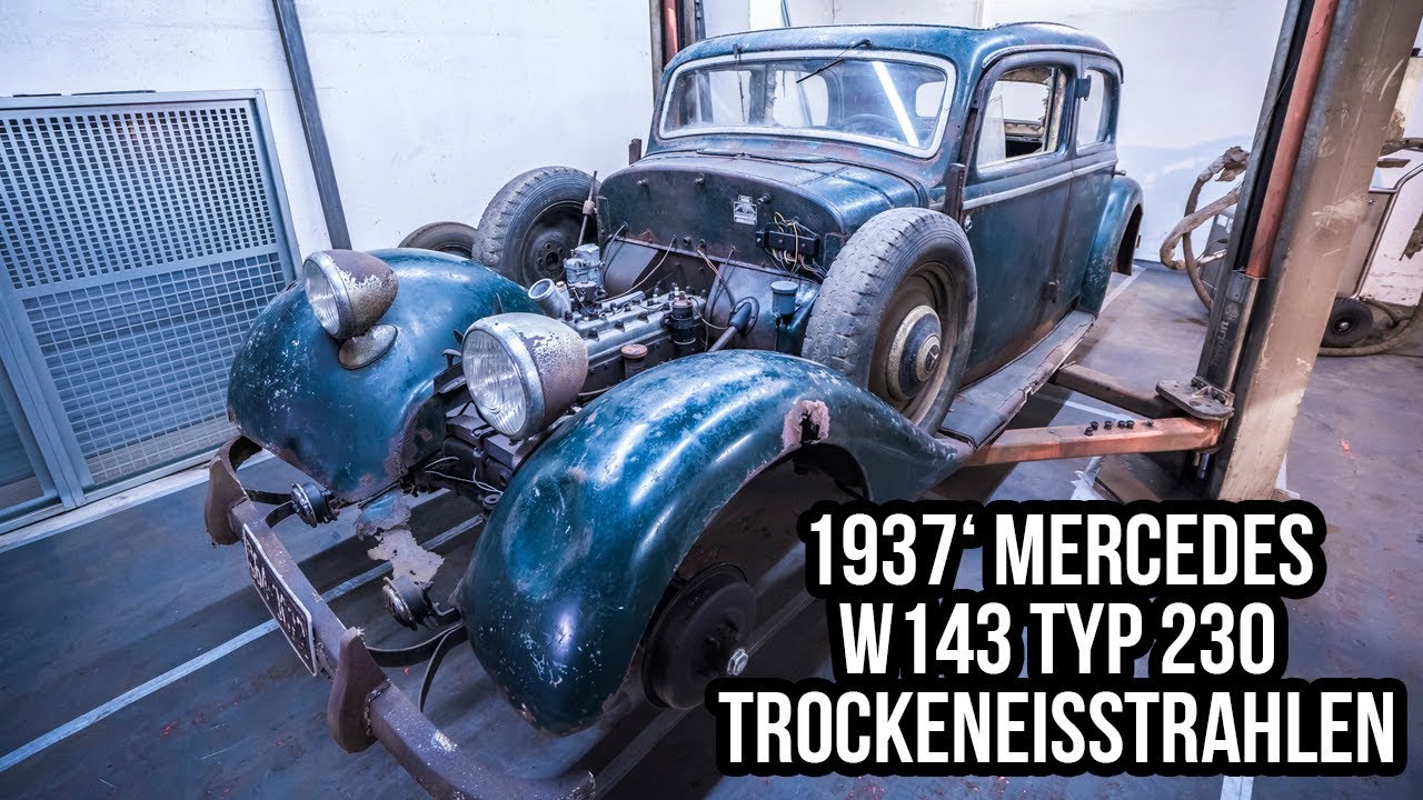 1937er Mecedes W143 Typ 230 mit Trockeneis gestrahlt - Strahlwerk Deluxe