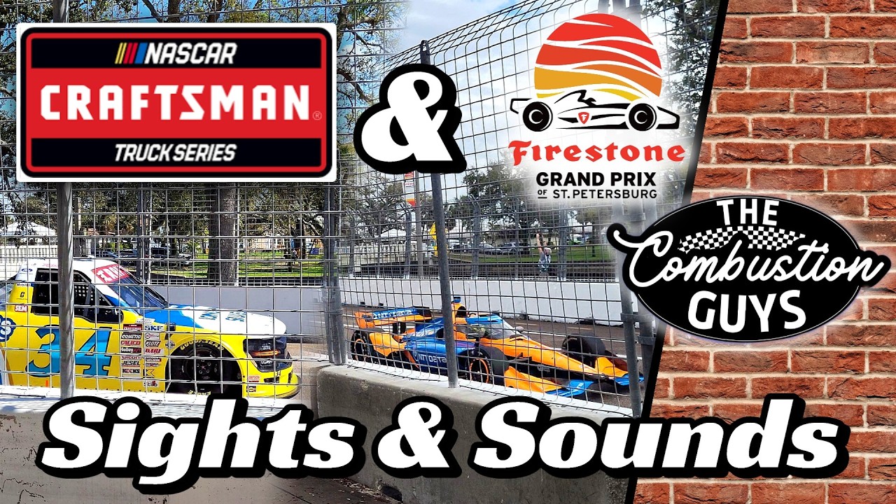 NASCAR Craftsman Trucks & INDYCAR Practice Sights & Sounds at St Pete with TheCombustionGuys! | 4K