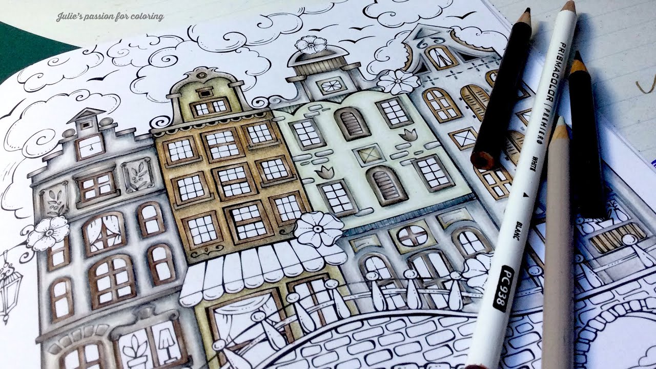 MEINE REISE DURCH EUROPA by Rita Berman - prismacolor pencils - color along