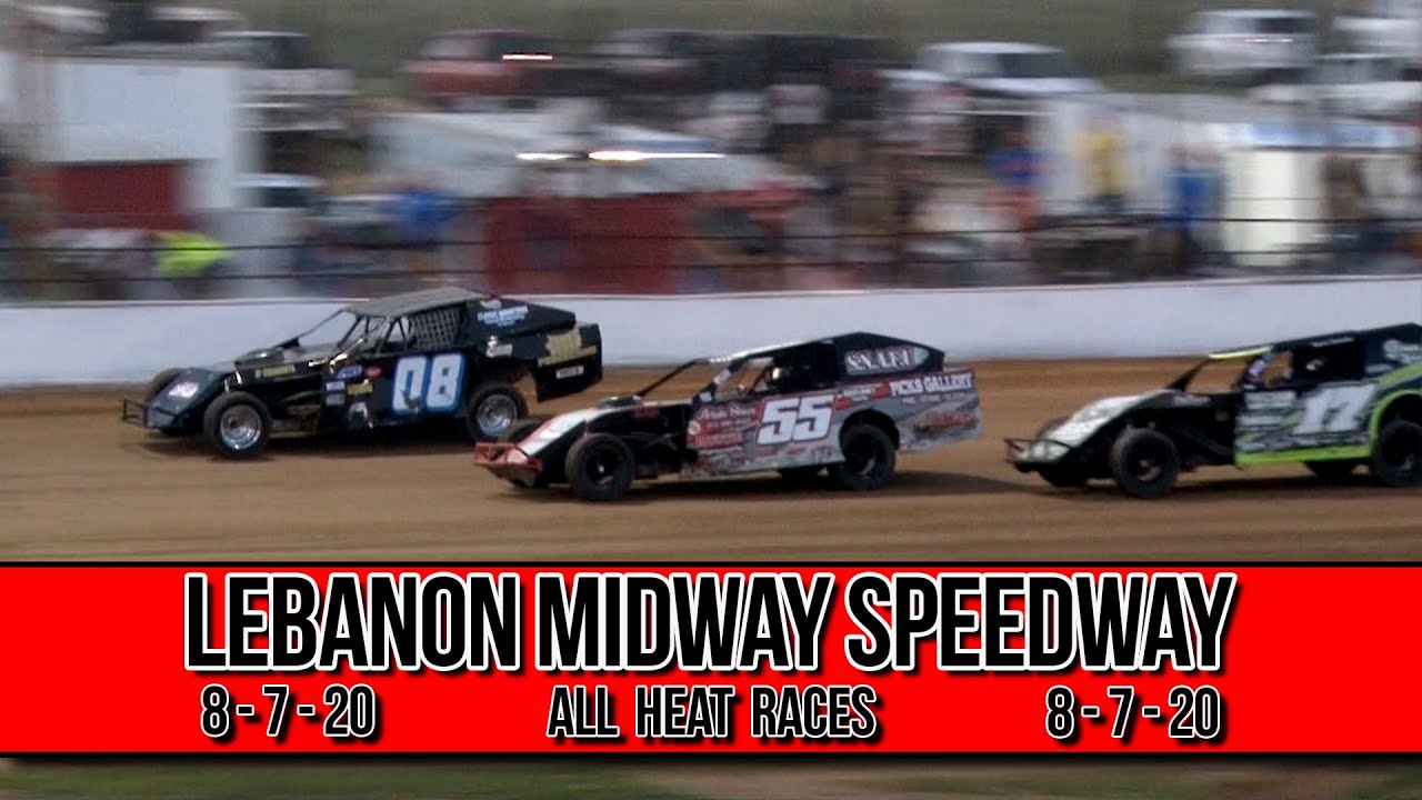Lebanon Midway Speedway - All Heat Races - 8-7-20, Piercy, Bauman, High, Simon, Knudtson