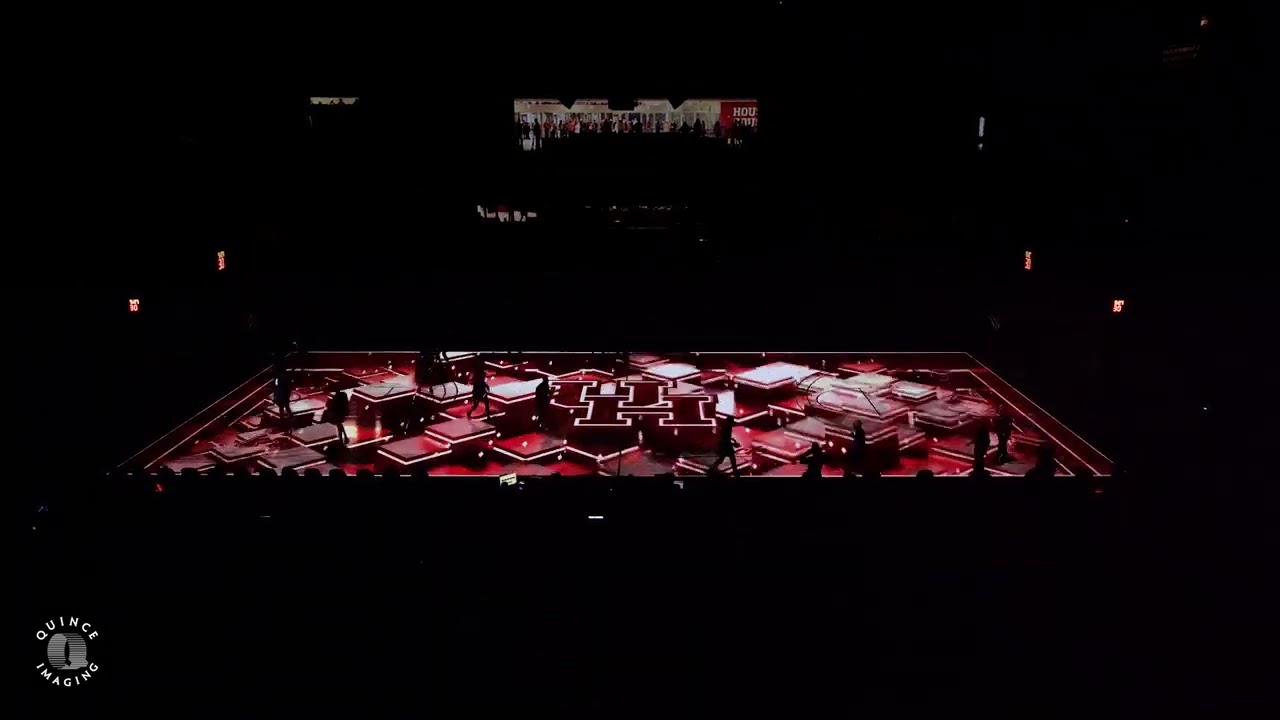 Houston Basketball Court Transformed by Projection Mapping