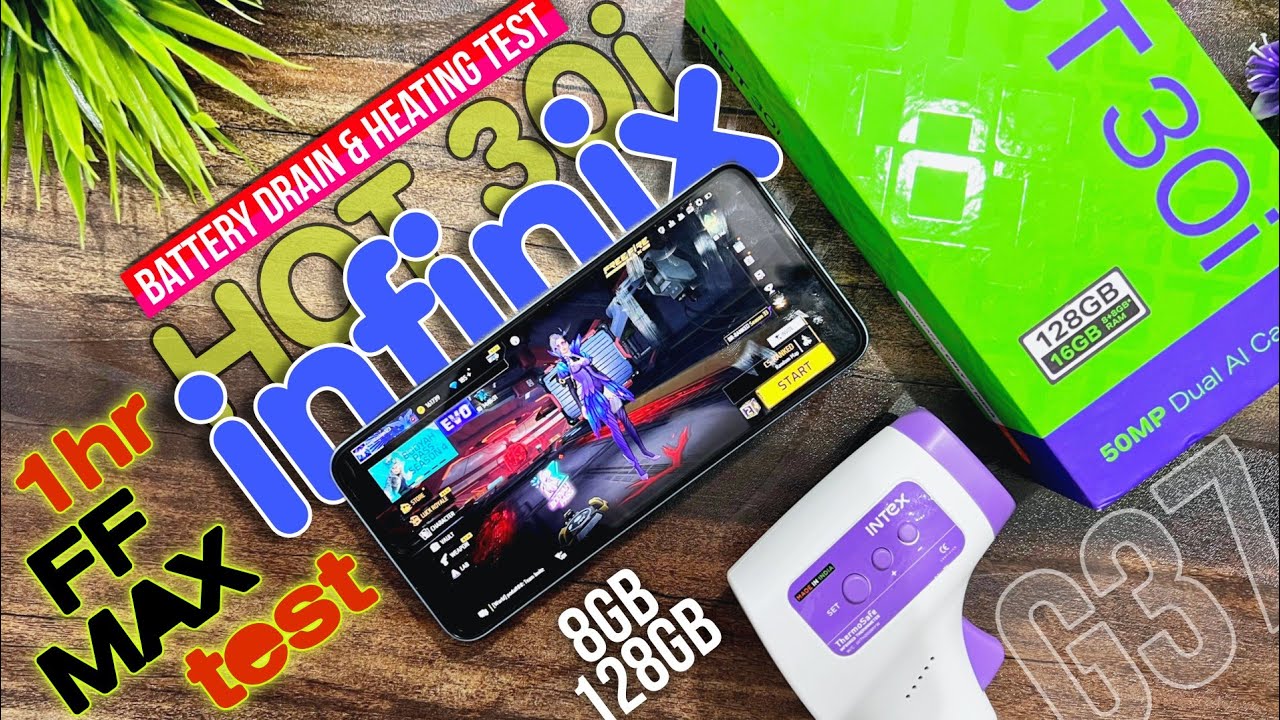 Infinix Hot 30i Free Fire Max test 1 hour & Battery Drain & Heating test || Amazing Device 😍