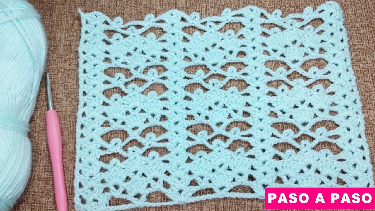PUNTO ENCAJE TEJIDO EN CROCHET FÁCIL Y BONITO DE  REALIZAR/ IDEAL ARA BLUSAS TEJIDAS