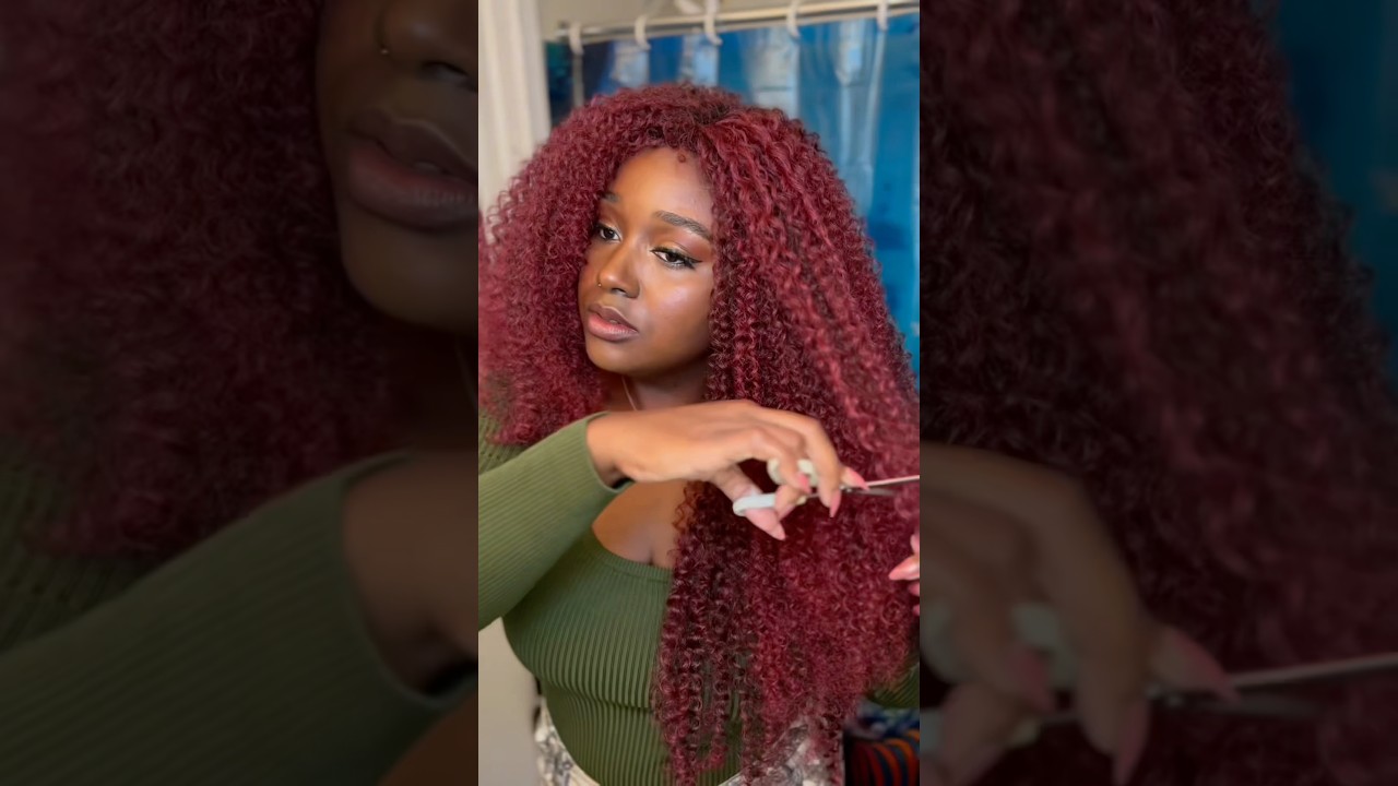 Curly Red Crochet Wig 🍂❄️