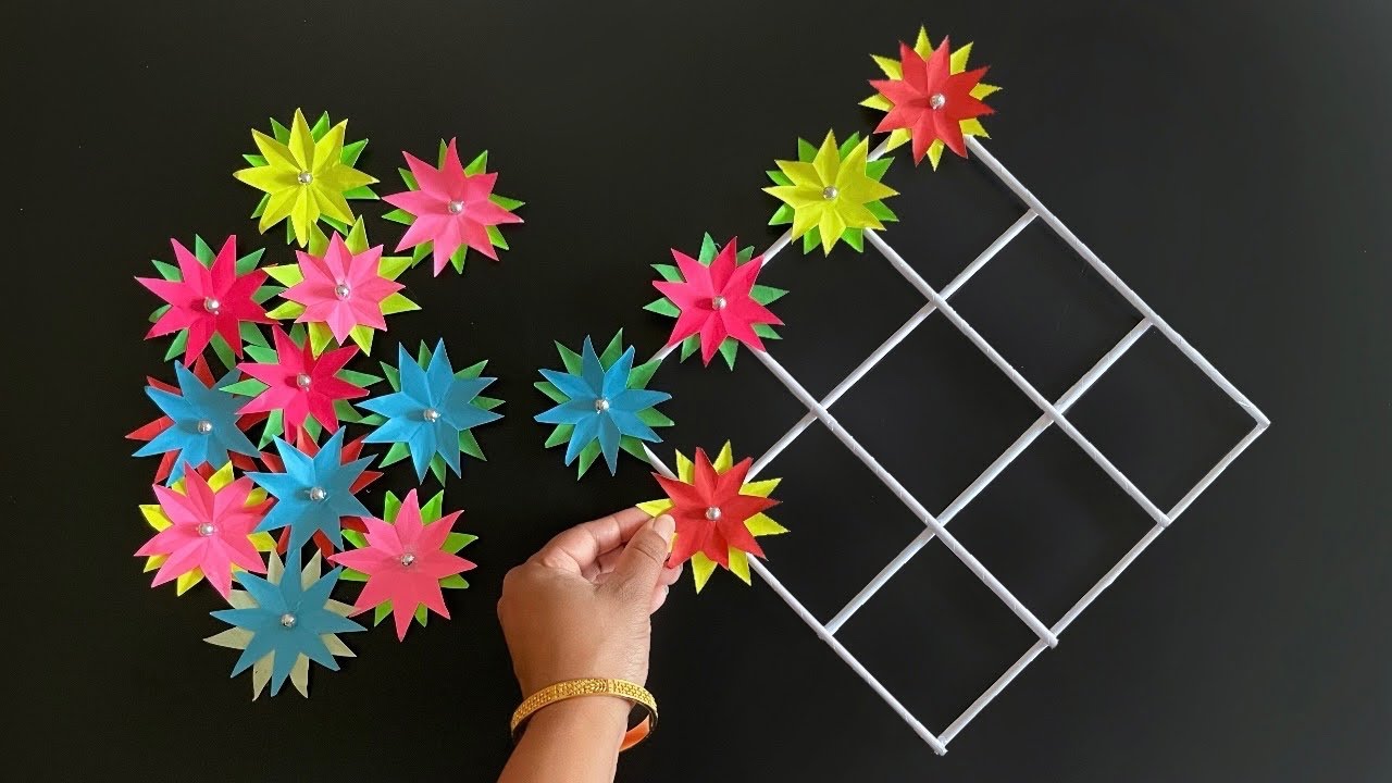 2 Beautiful and Easy Paper Flower Wall Hanging / Paper craft For Home Decoration / DIY Wall Mate