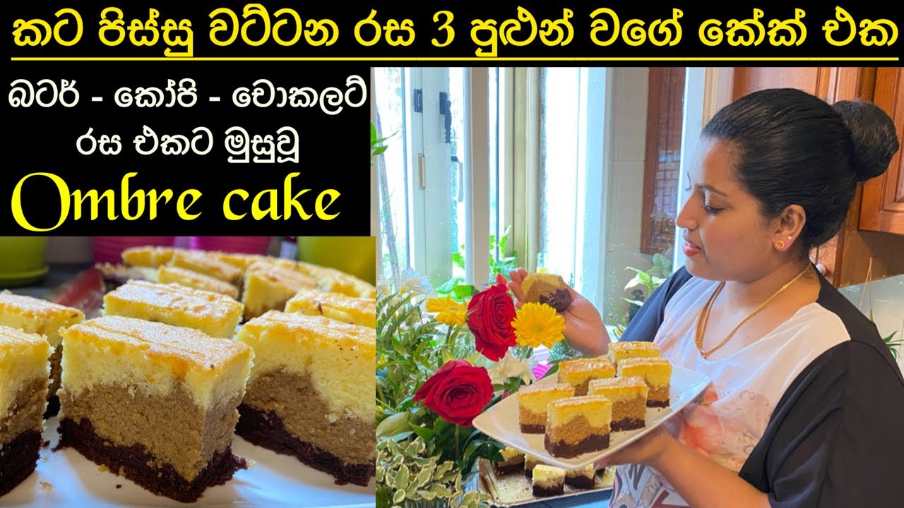 Ombre Butter cake/ චොකලට්‍/කෝපි සහ බටර්/ 3 In one /Mommy with niki chainy fernando 🍃