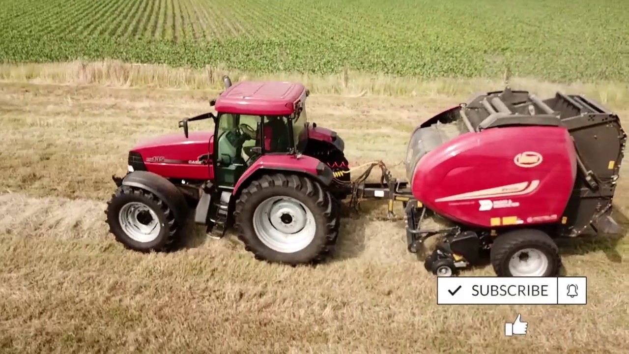 LU Grell Heurundballen pressen mit Case MX135 und Vicon RV5220 SOUND