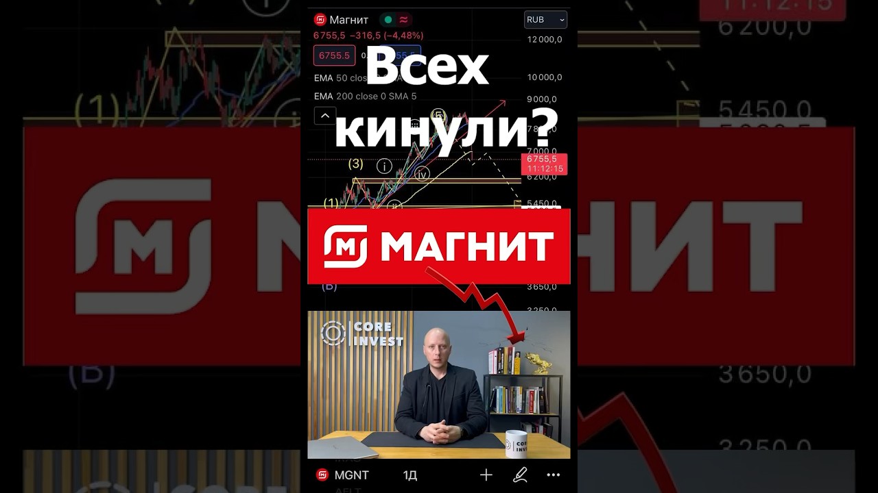 Сильное падение #акции Магнит ! #инвестиции
