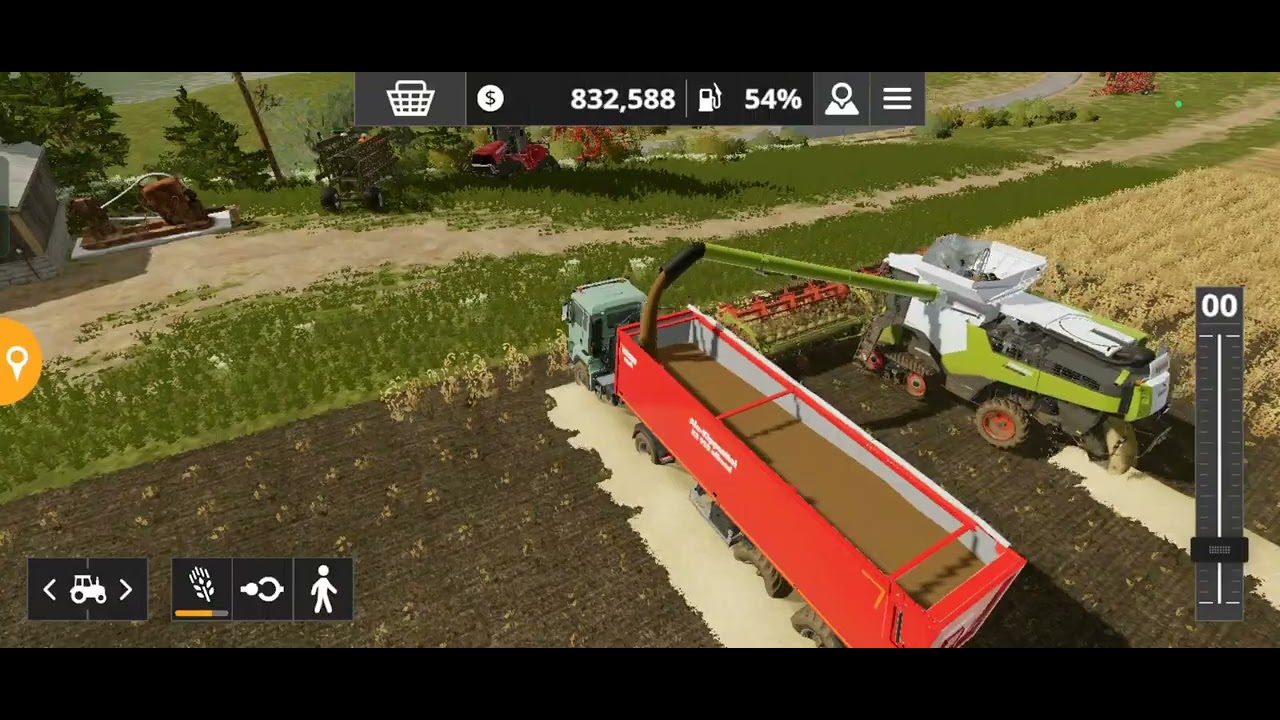 Farming simulator 20 harvesting a barley  In Big land 