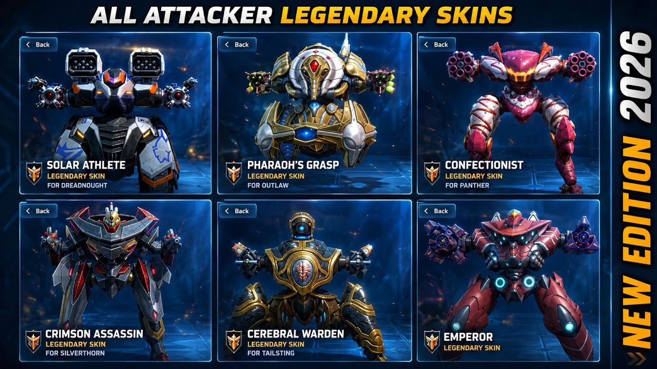 ALL NEW 2026 Legendary Attacker Skins 🔥| Full 360&deg; Showcase | Mech Arena
