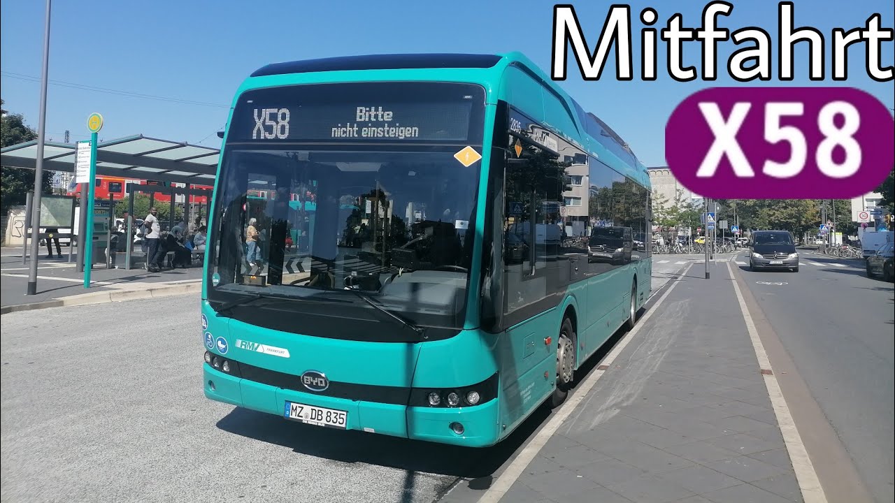 Mitfahrt | BYD Ebus-12 Greencity | Linie X58 | Höchst Bahnhof - Flughafen Terminal 1