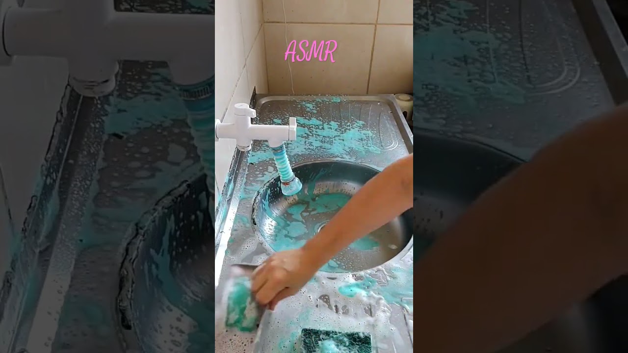 ASMR lavando lou&ccedil;a #shortrs #limpezasatisfatoria #limpeza #asmr