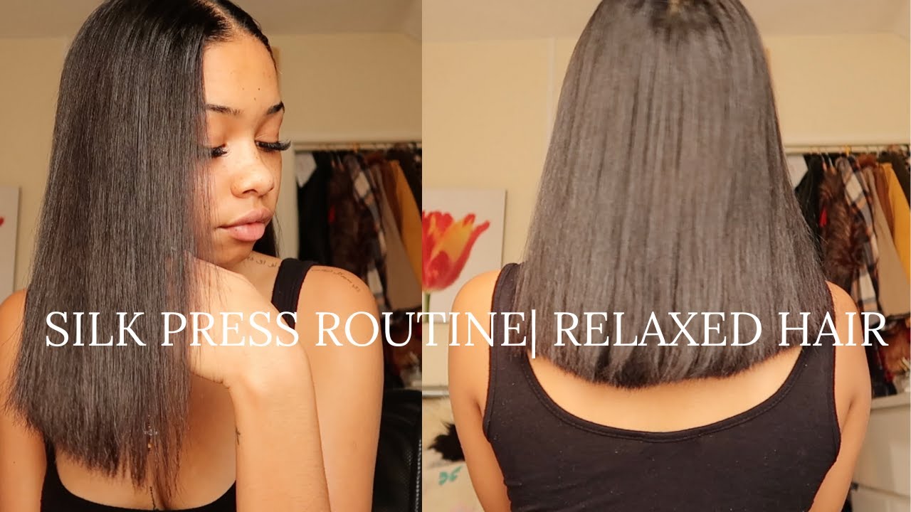 SILK PRESS ROUTINE | RELAXED HAIR