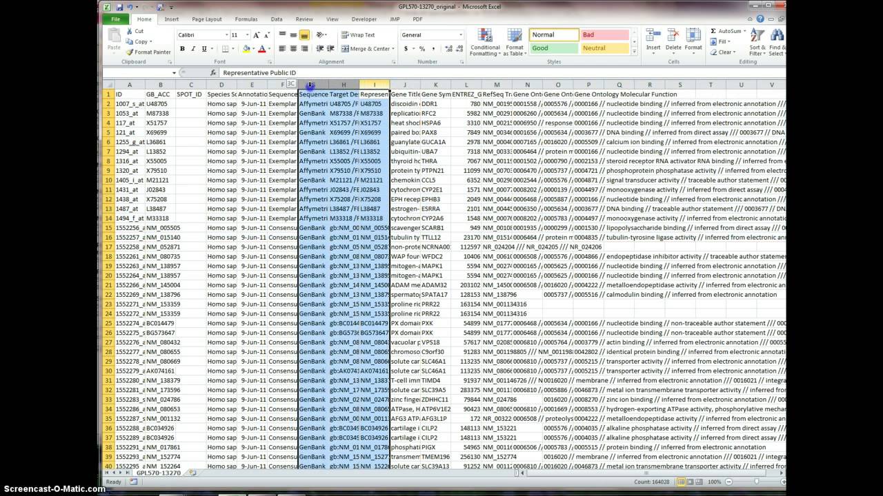Biostatistics NCBI GEO data collection Database creation