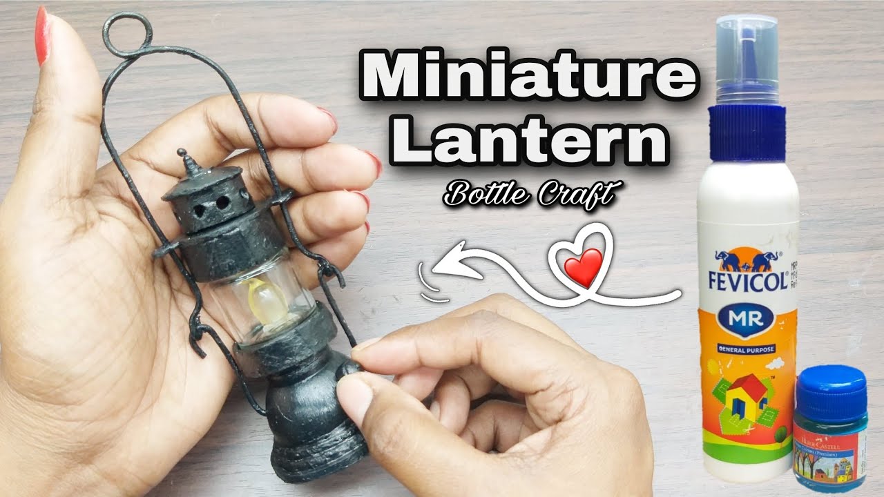 DIY Miniature lantern 2 | How to make miniature lamp with bottle#bottlecraft #miniaturecraft