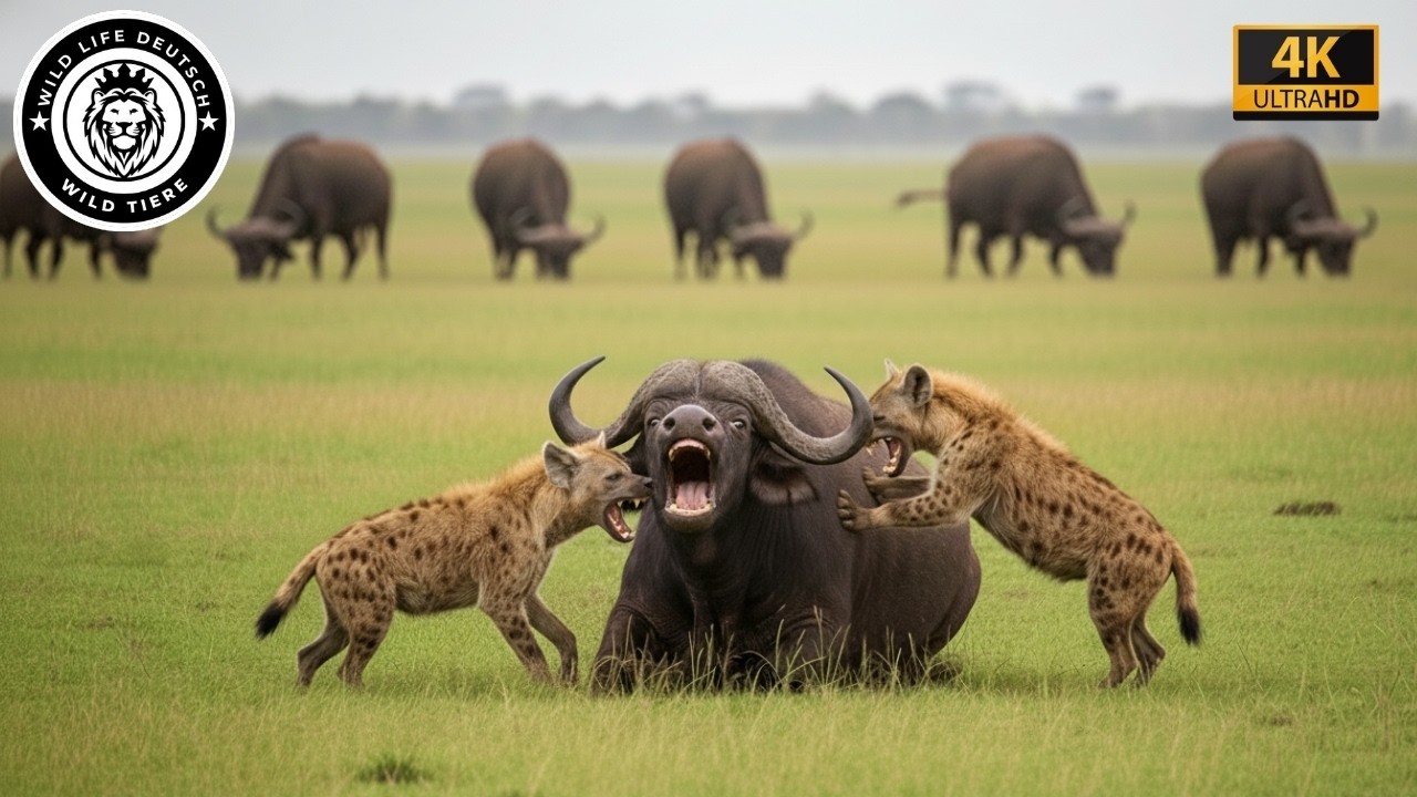 Der härteste Überlebenskampf: Büffel vs. Hyäne in Afrikas Savanne #Tierwelt | Tierdokumentation