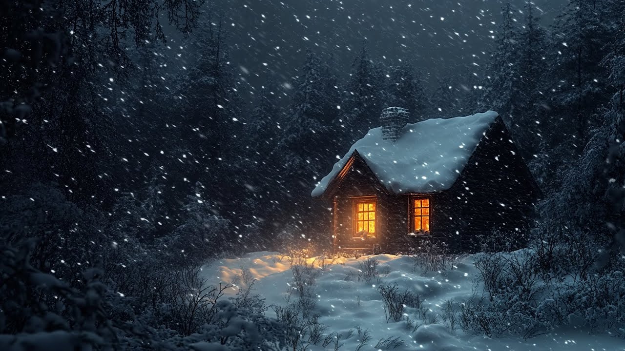Heavy Snowfall at a Cozy Cabin ❄️ 3 Hours of Relaxing Winter Ambience