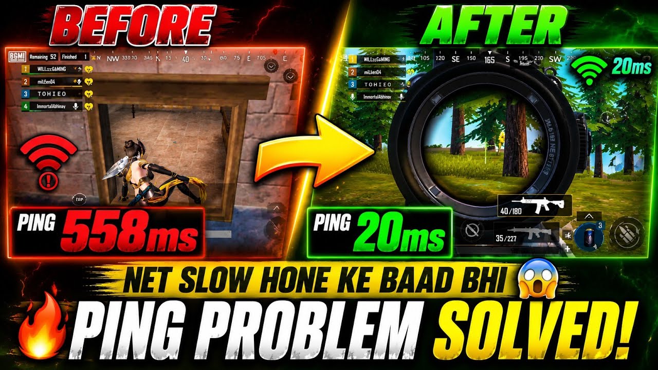 BGMI High Ping Ka Kaam Khatam | How To Solve High Ping Problem in BGMI Jio Sim & Airtel Sim
