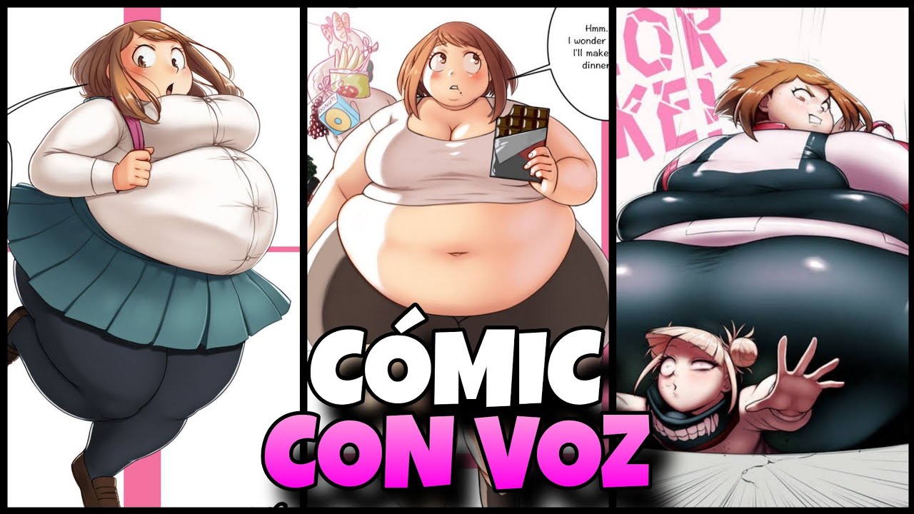 Uraraka weight gain - Cómic feederism doblado (Better with salt)