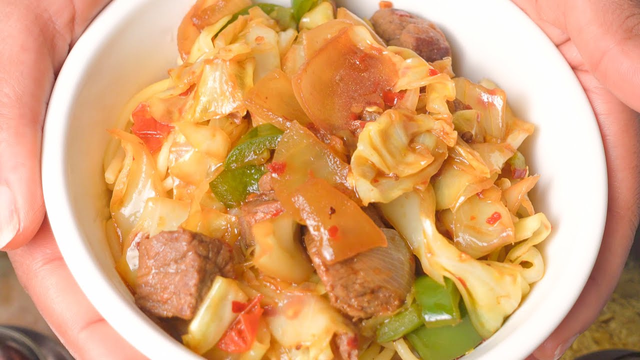 Try this Simple and Quick Cabbage Beef Sauce with Spaghetti for Dinner