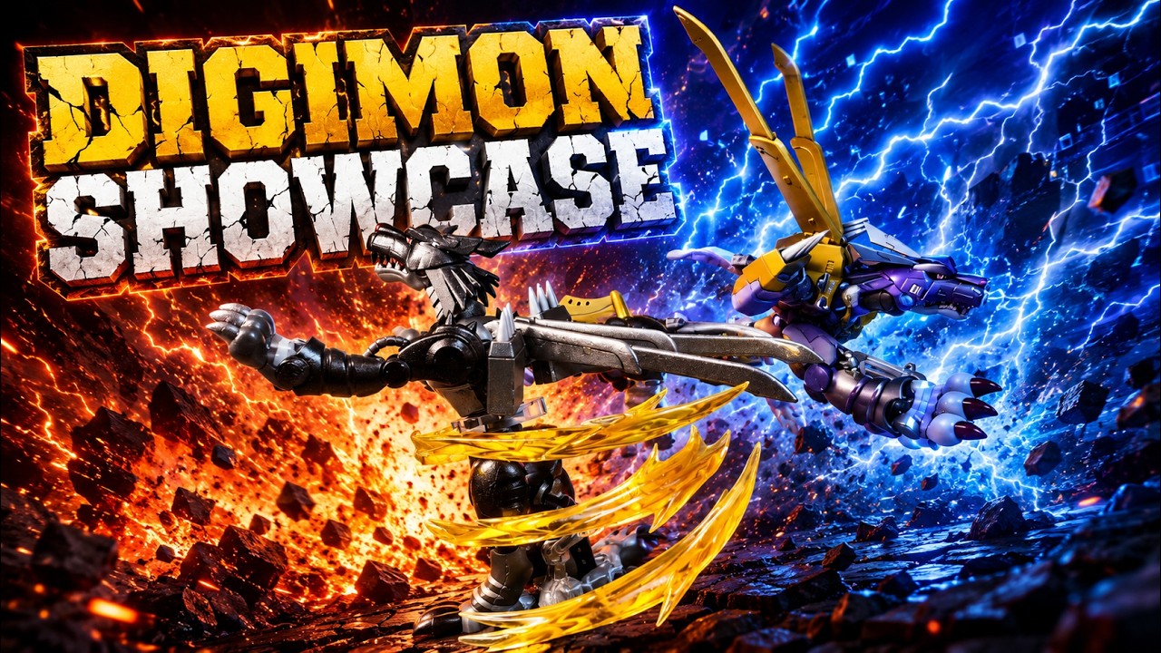 Showcase Digimon SHFiguarts Metalgarurumon vs BlackMetalgarurumon Battle with Lofi Nostalgic J-Pop