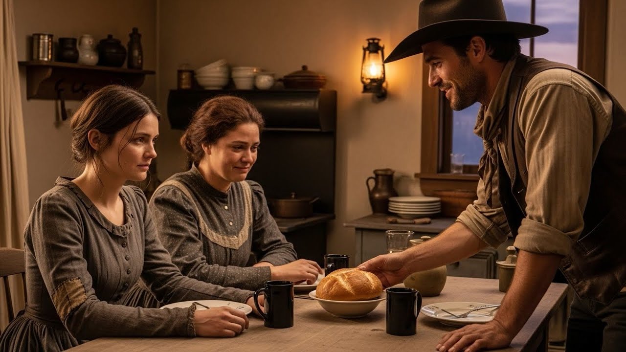 Two Widows Sat At His Table At Supper, The Cowboy Passed The Bread And Smiled For The First Time